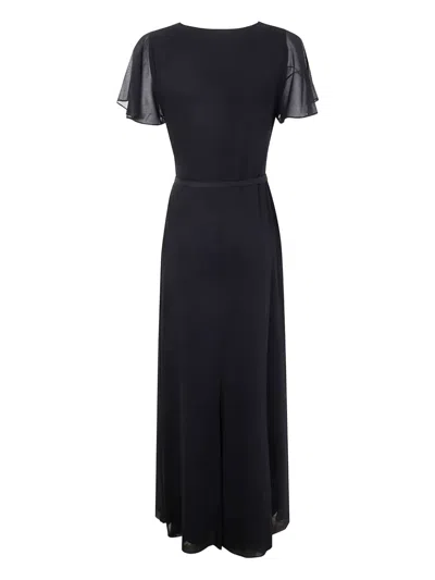 Ralph Lauren Ruffle-sleeve Maxi Dress In Black