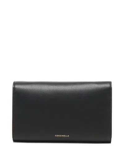 Coccinelle Small Nikla Leather Shoulder Bag In Black