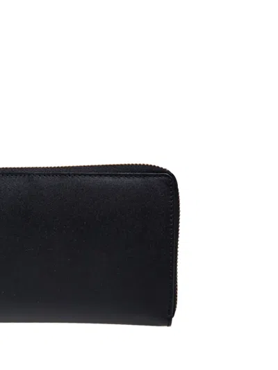 Comme Des Garçons Zip Around Wallet Smooth Finish In Black