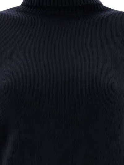 Ines De La Fressange Ribbed Turtleneck Sweater In Blue
