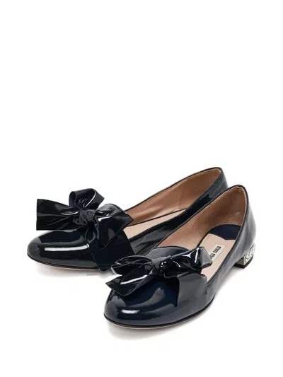 Pre-owned Miu Miu Crystal-embellished Ballet Flats