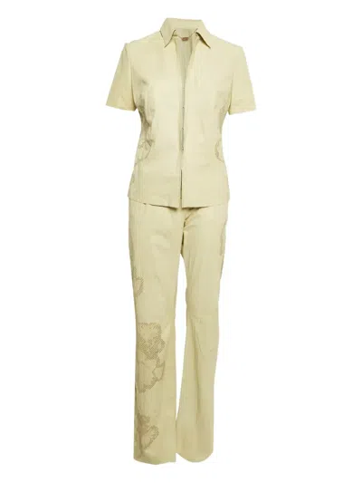 Pre-owned Roberto Cavalli Vintage  Laser-cut Leather Suit