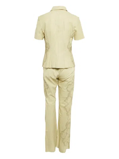 Pre-owned Roberto Cavalli Vintage  Laser-cut Leather Suit