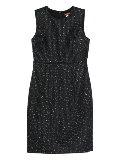Max Mara Sleeveless Sequined Dress In Black
