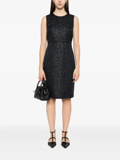 Max Mara Sleeveless Sequined Dress In Black