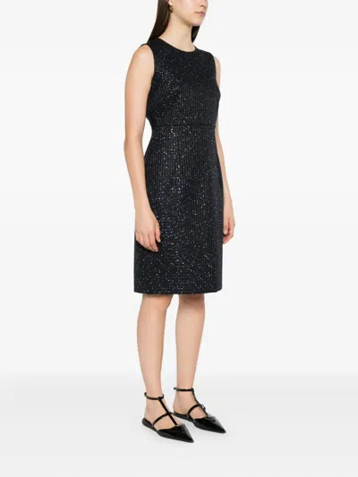 Max Mara Sleeveless Sequined Dress In Black