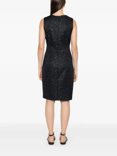 Max Mara Sleeveless Sequined Dress In Black