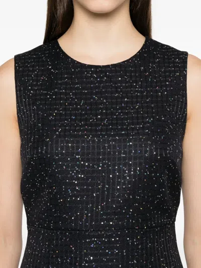 Max Mara Sleeveless Sequined Dress In Black