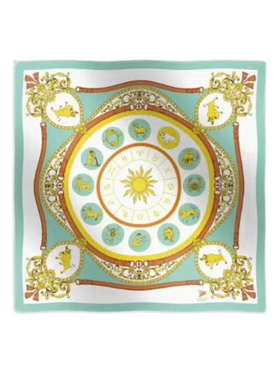 Elios Milano Zodiac-print Baroque Scarf In Neutral