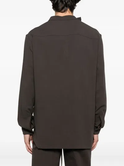 Rick Owens Asymmetrical Overlap Cardigan In Brown