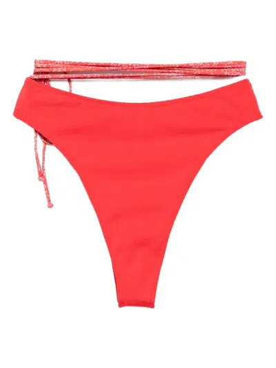 Roberta Einer Tie-detail Bikini Bottoms In Red