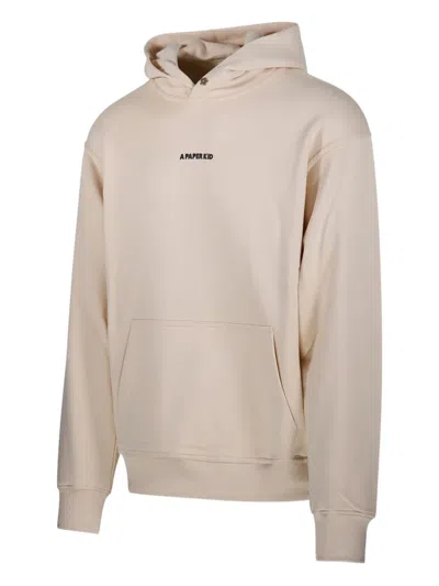 A Paper Kid Logo-embroidered Hoodie In Neutral