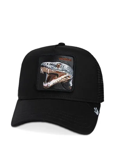 Goorin Bros Snake-embroidered Trucker Cap In Black