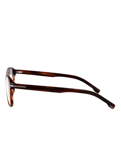 Hugo Boss Boss Brown Horn Acetate Glasses In Multi