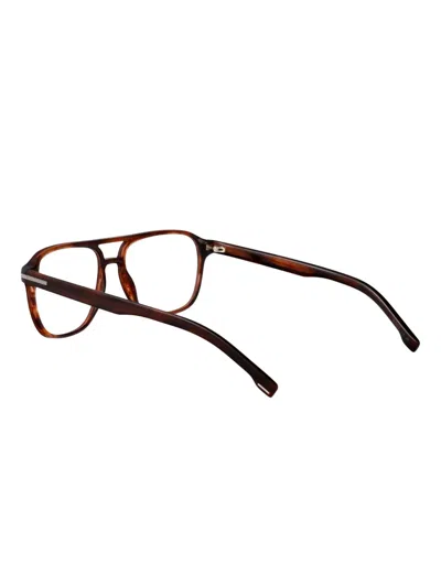 Hugo Boss Boss Brown Horn Acetate Glasses In Multi