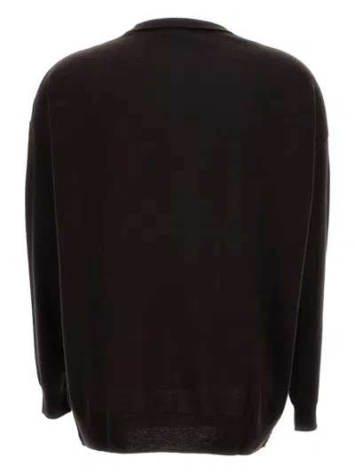 Hira V-neck Ribbed Sweater In Black