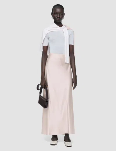 Joseph Womens Rose Isaak Slim-fit Silk-satin Maxi Skirt