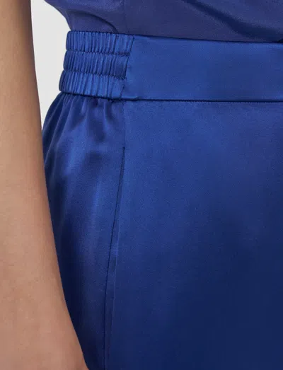 Joseph Womens Cobalt Sahel Straight-leg High-rise Silk-satin Trousers In Blue