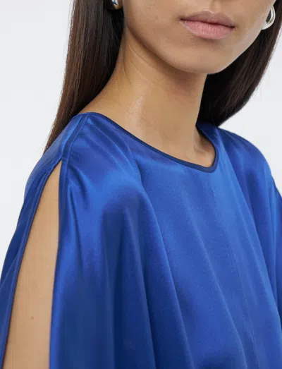 Joseph Womens Cobalt Daviel Relaxed-fit Silk-satin Maxi Dress In Blue