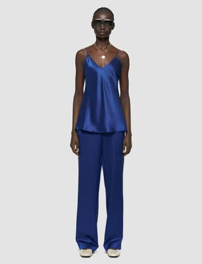 Joseph Womens Cobalt Clea V-neck Silk-satin Camisole Top