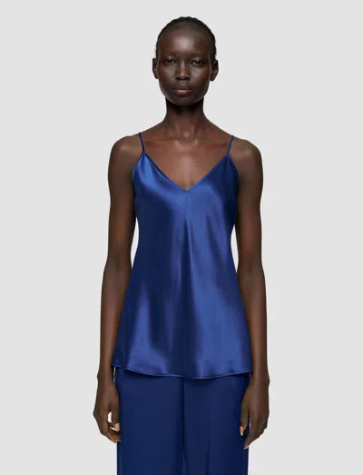 Joseph Womens Cobalt Clea V-neck Silk-satin Camisole Top