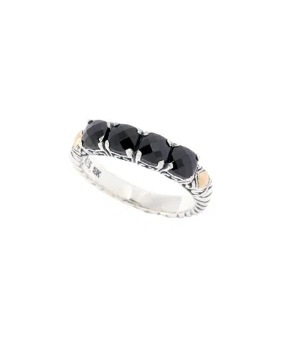 Samuel B. Silver & 18k Black Spinel Ring