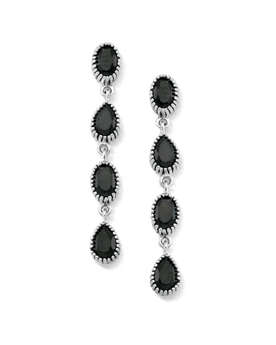 Samuel B. Silver 3.10 Ct. Tw. Black Spinel Earrings