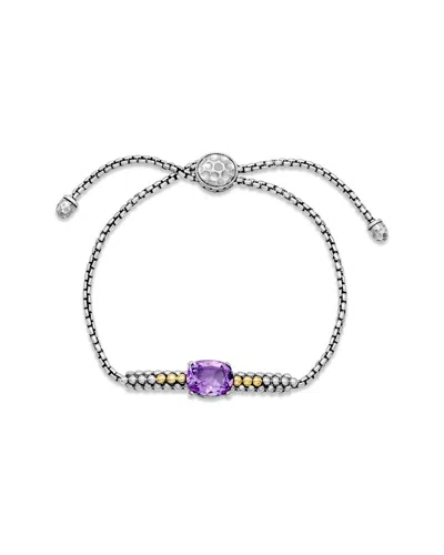 Samuel B. Silver & 18k 3.00 Ct. Tw. Amethyst Bracelet