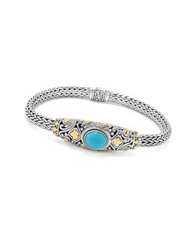 Samuel B. Silver & 18k Sleeping Beauty Turquoise Bracelet