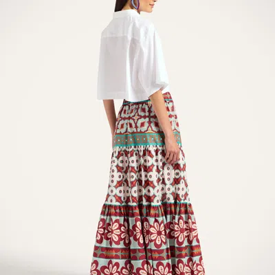 La Doublej Pagoda-print Maxi Skirt