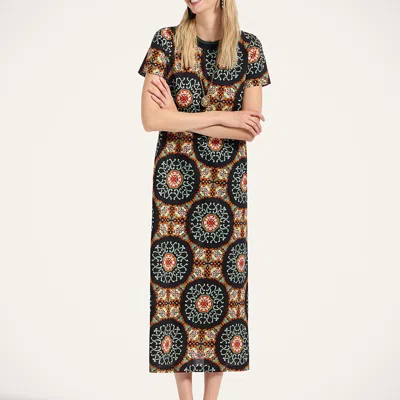 La Doublej La Double J Sporty Printed Cotton Midi Dress In Brown