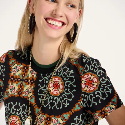 La Doublej La Double J Sporty Printed Cotton Midi Dress In Brown