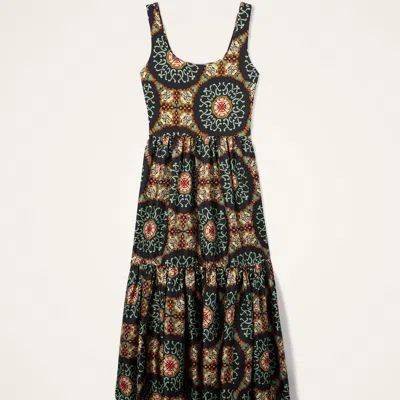 La Doublej La Double J Capri Printed Satin-twill Midi Dress In Brown