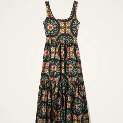 La Doublej La Double J Capri Printed Satin-twill Midi Dress In Brown