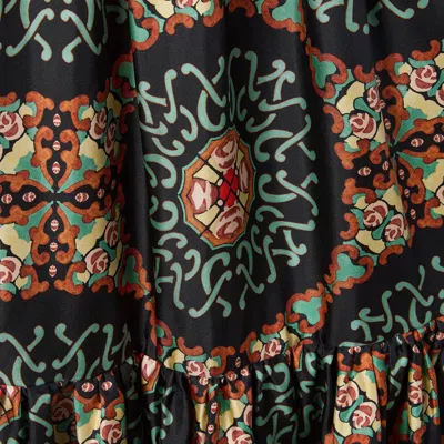La Doublej La Double J Capri Printed Satin-twill Midi Dress In Brown