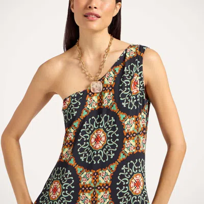 La Doublej Clingy Roy One-shoulder Maxi Dress In Multi