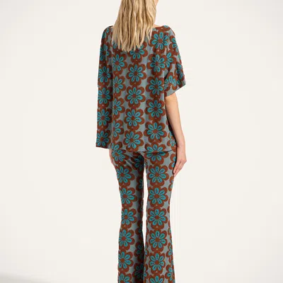 La Doublej New Meditation Flower-print Flared Trousers