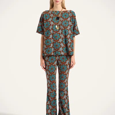 La Doublej New Meditation Flower-print Flared Trousers