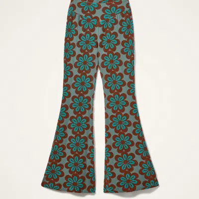 La Doublej New Meditation Flower-print Flared Trousers