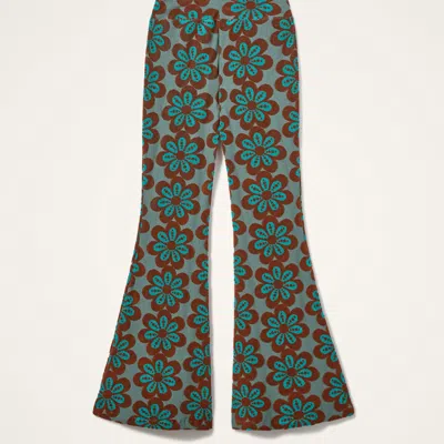 La Doublej New Meditation Flower-print Flared Trousers