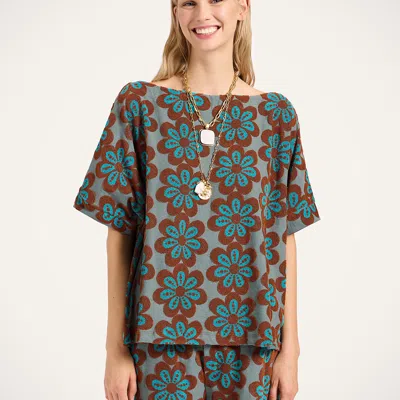 La Doublej Meditation Flower-intarsia Boat-neck T-shirt