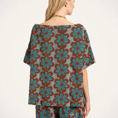 La Doublej Meditation Flower-intarsia Boat-neck T-shirt