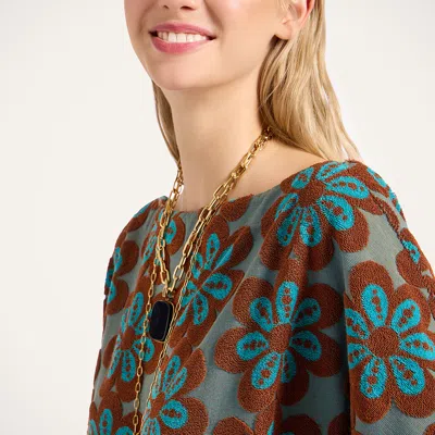 La Doublej Meditation Flower-intarsia Boat-neck T-shirt