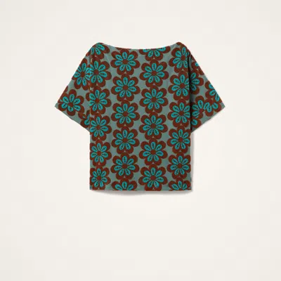 La Doublej Meditation Flower-intarsia Boat-neck T-shirt