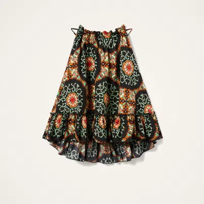 La Doublej Granita Ruffled Printed Top In Multi