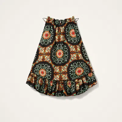La Doublej Granita Ruffled Printed Top In Multi