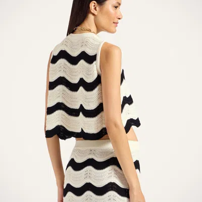 La Doublej Chevron Cotton Crochet Crop Top