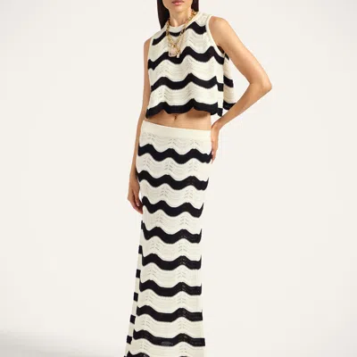 La Doublej Chevron Cotton Crochet Crop Top