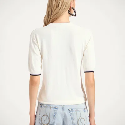 La Doublej Divine Embroidered T-shirt In White