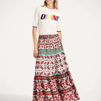 La Doublej Divine Embroidered T-shirt In White
